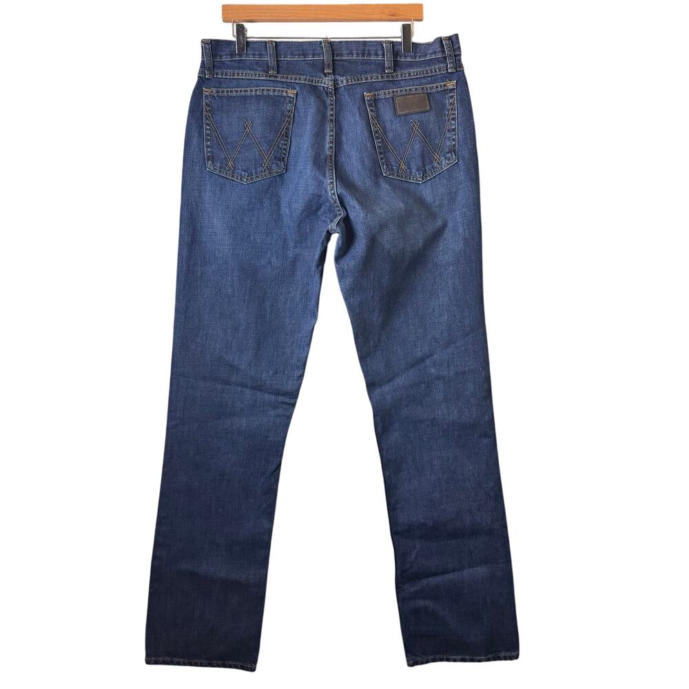 Wrangler 20x Back Patch Jeans Mens 36 Dark Wash Straight Leg Western Rodeo Retro